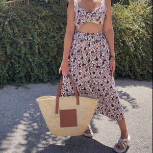 ZARA FLORAL BUCKLE CROP TOP